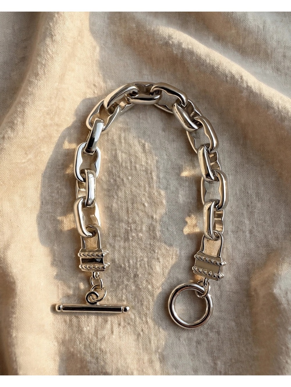 Chunky Oval Link Bracelet – 7 Inch, Toggle Clasp, 5/16 Inch Wide